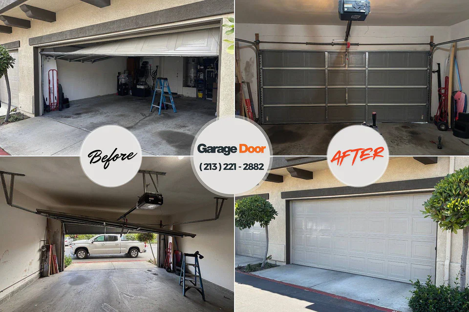 Before and after: garage door repair Sand Point, AK